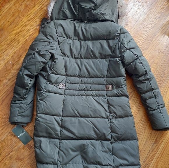 NWT Lauren Ralph Lauren Parka Jacket Coat Sz XXS Hoodie Faux Fur Down Coat Bag B - Picture 9 of 10